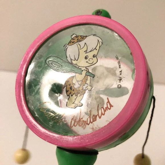 Vintage 1987 Flintstones Bam Bam Canadas Wonderland Drum Toy Rattle - Picture 10 of 13